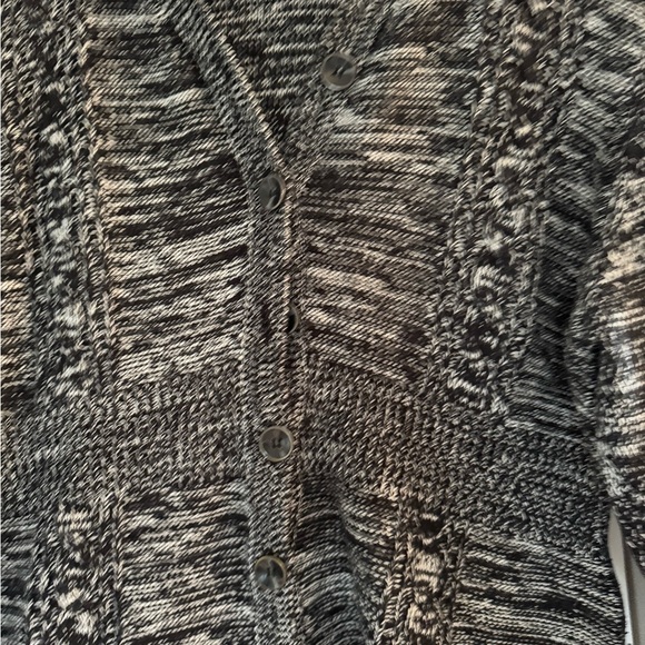 Style & Co. long black and white button down sweater, size XL. - Picture 2 of 5